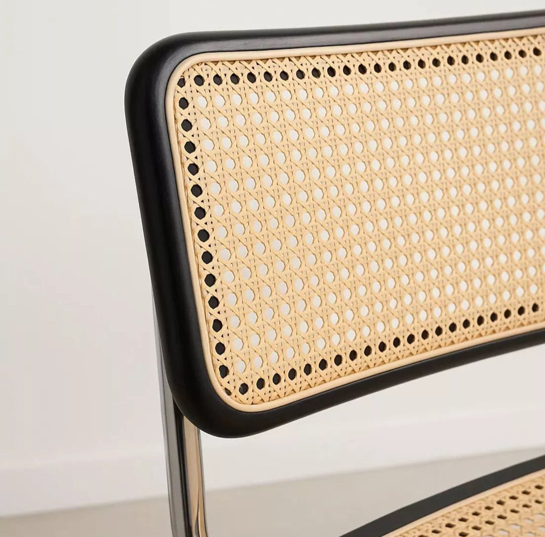 Pack of 2 Juliana Chairs Black Wood and Rattan