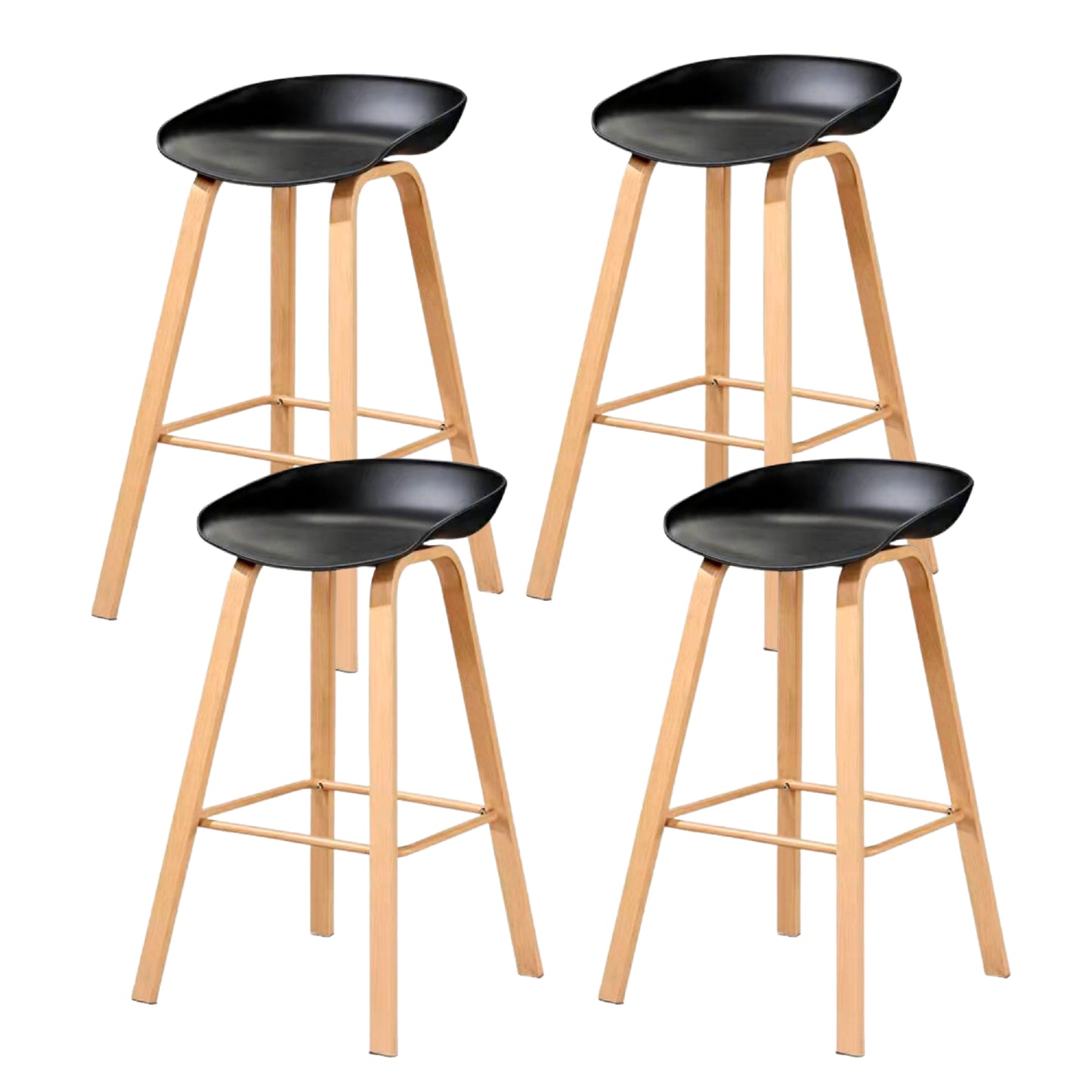 Pack of 4 Black Alcalá Stools