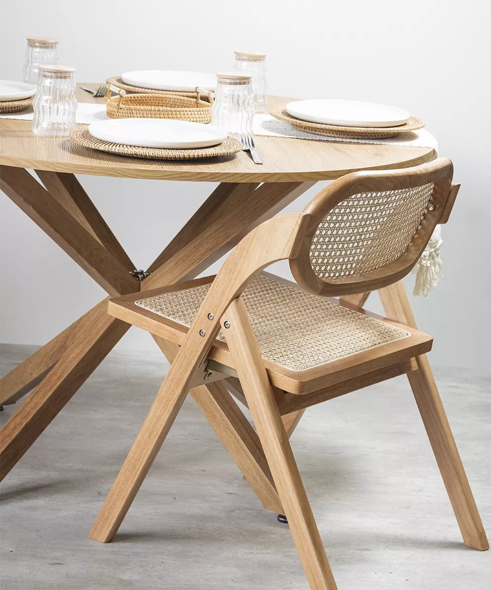 Agustina Rattan and Wood Chair