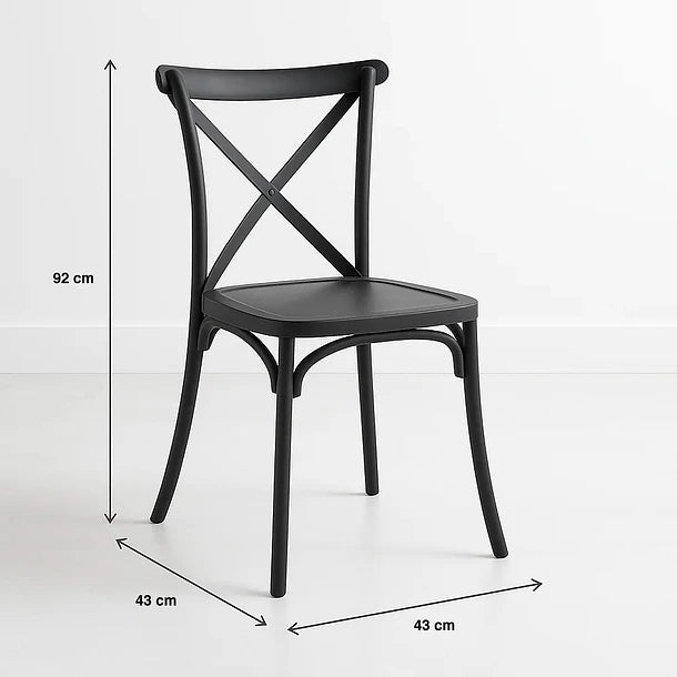 Pack 4 Sillas Crossback Negra Aurora
