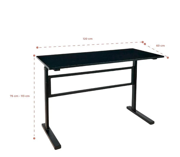 Escritorio Linz Negro Regulable en Altura