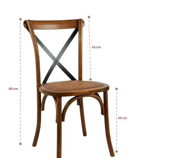 Silla Aurora Madera Ratán Cafe Vintage