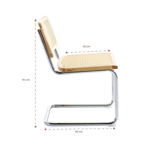 Silla Breuer Juliana Madera Natural y Ratán