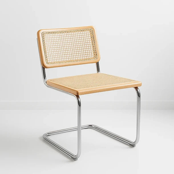 Pack of 2 Juliana Chairs Natural Wood and Rattan