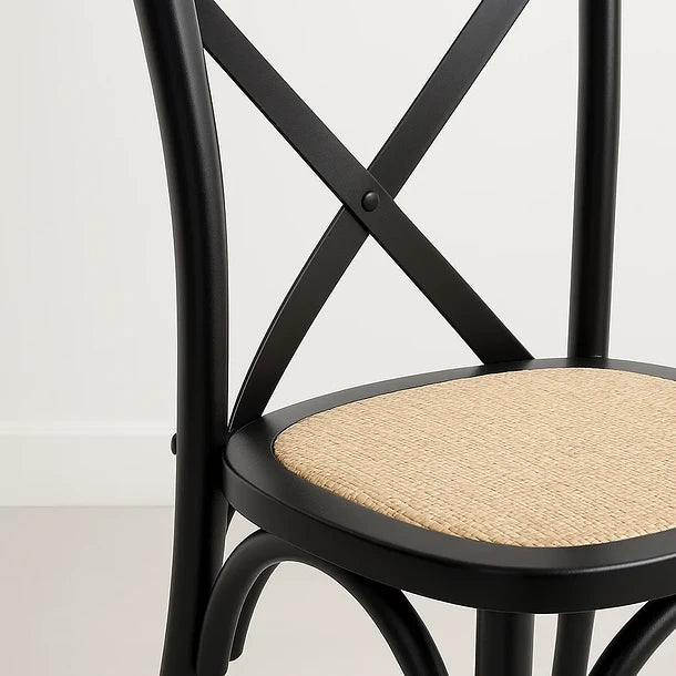 Aurora Chair Black Rattan Wood