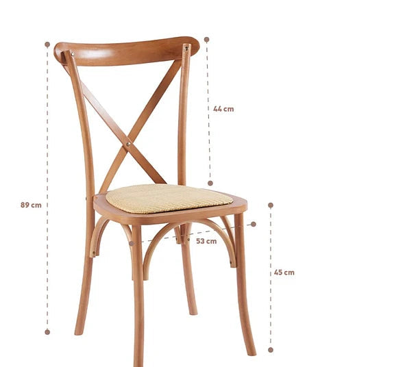 Silla Crossback Aurora Madera Ratán Natural