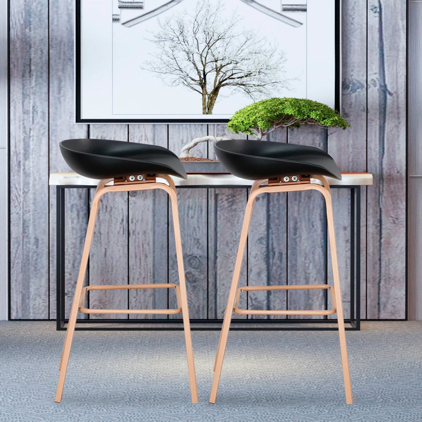 Pack of 4 Black Alcalá Stools