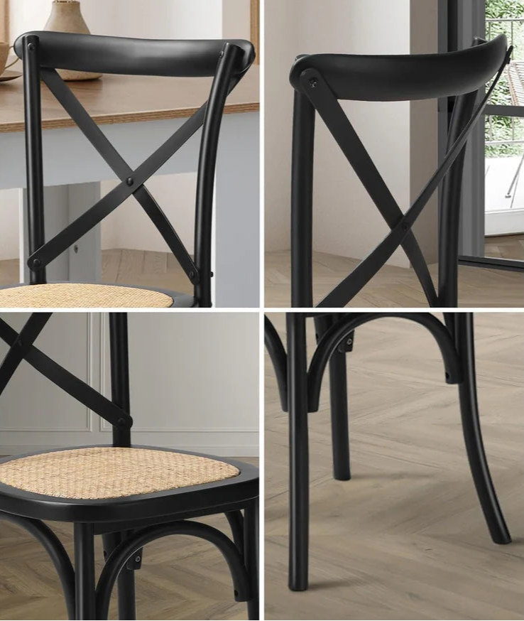 Aurora Chair Black Rattan Wood