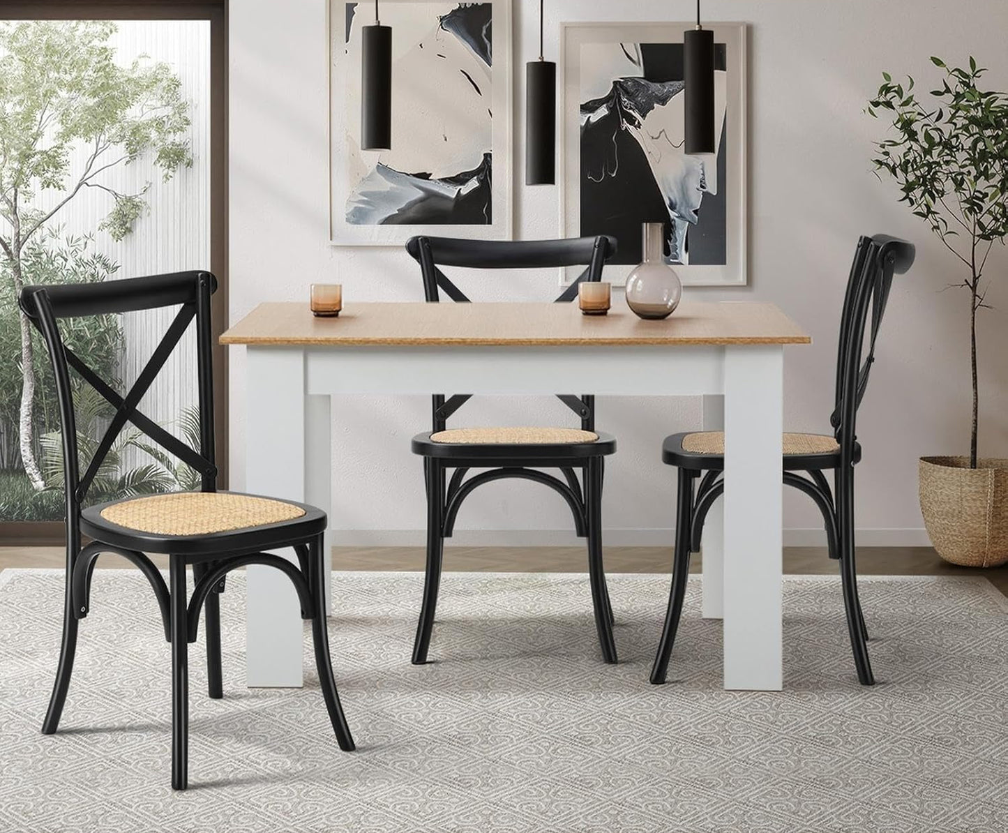 Aurora Chair Black Rattan Wood