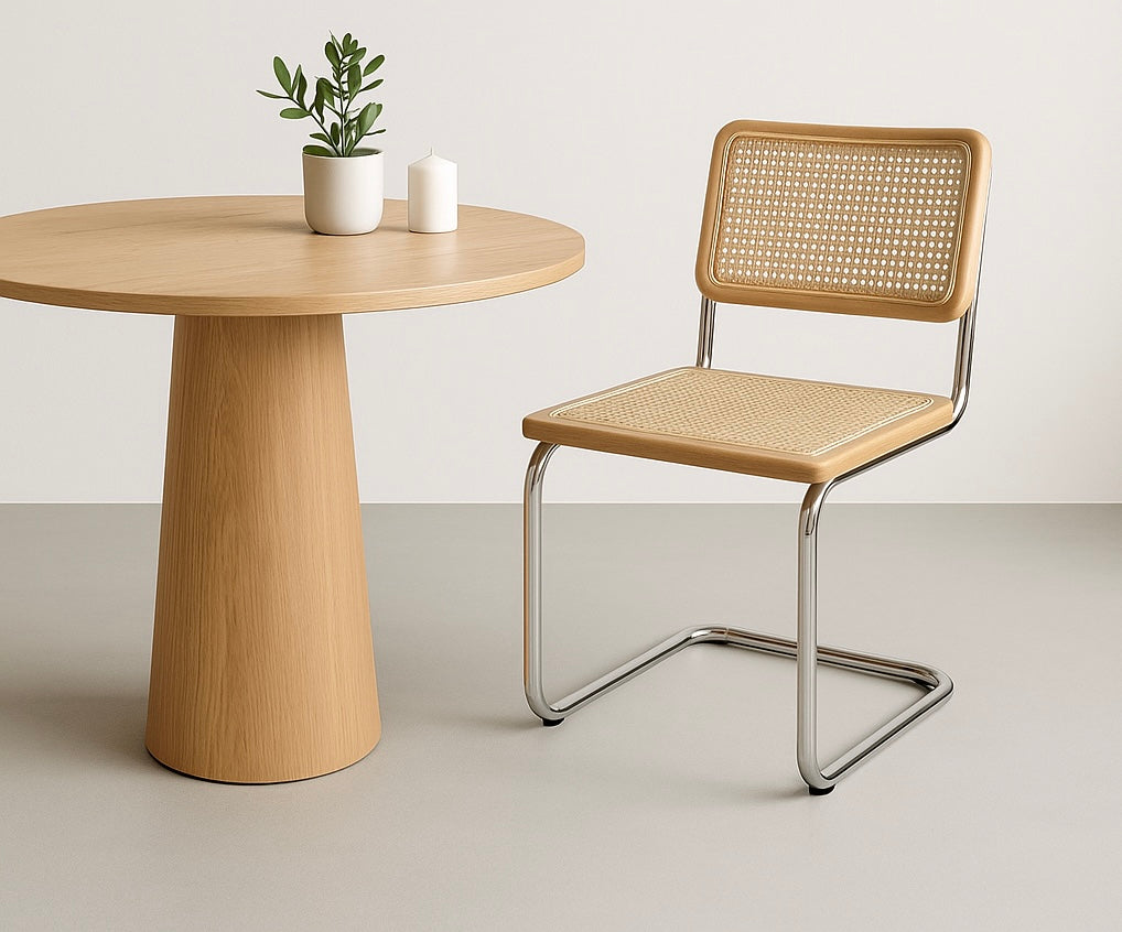 Silla Breuer Juliana Madera Natural y Ratán