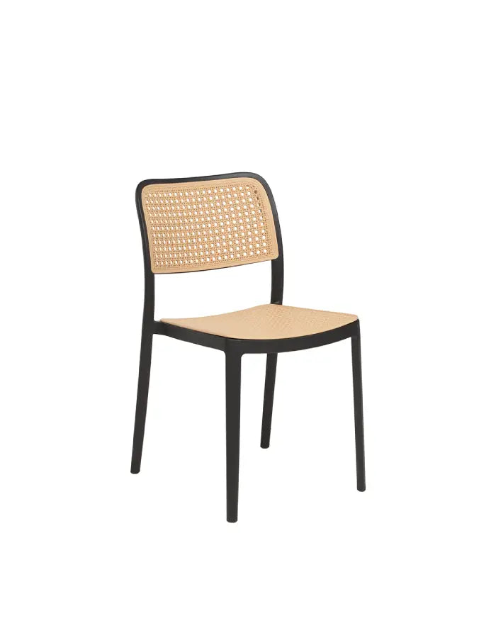 Silla Omara con Rattan Negra