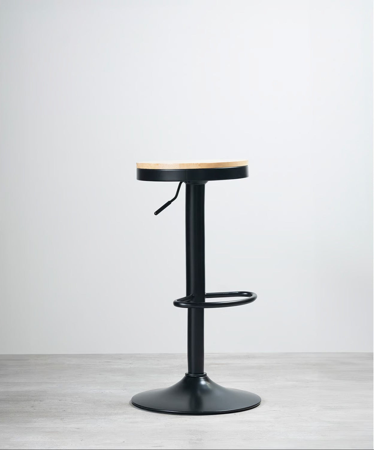 Porto Stool with Adjustable Height and Wooden Seat