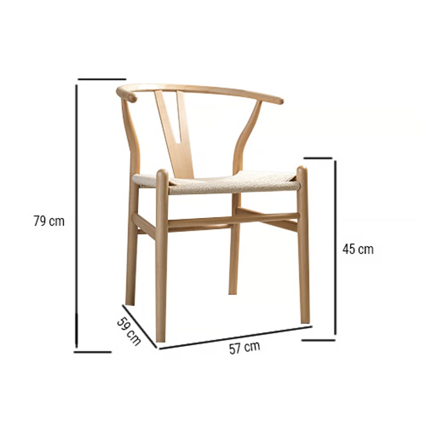 Silla Lourdes Estilo Wishbone