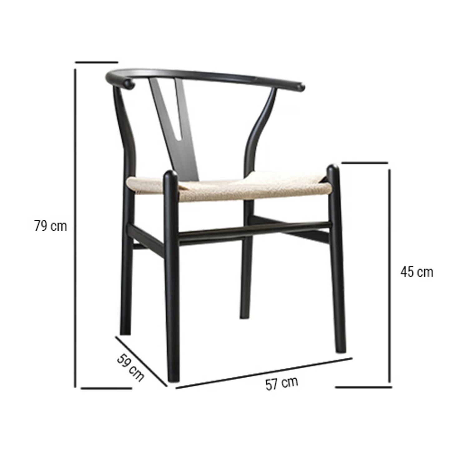 Silla Lourdes estilo Wishbone