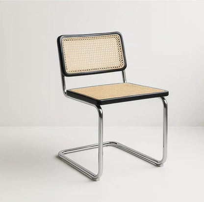 Pack of 2 Juliana Chairs Black Wood and Rattan