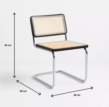 Pack of 2 Juliana Chairs Black Wood and Rattan