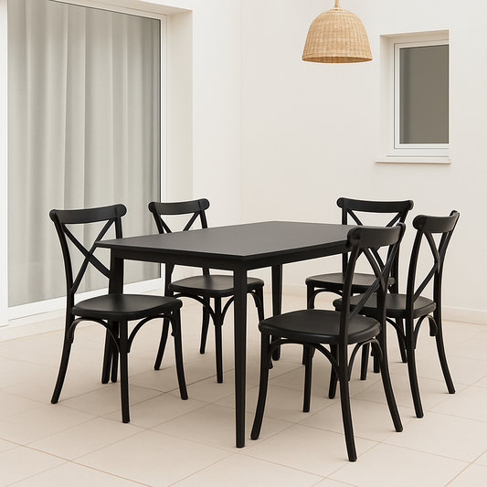 Pack 4 Sillas Crossback Negra Aurora