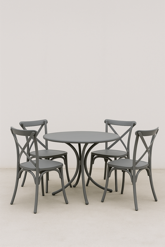 Pack 4 Sillas Crossback Gris Aurora