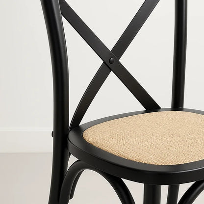Aurora Chair Black Rattan Wood