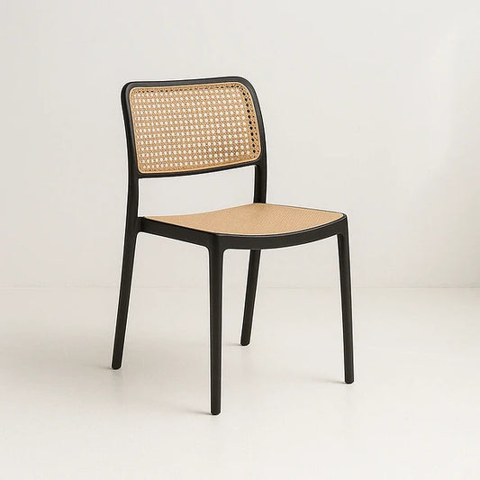 Silla Omara con Rattan Negra