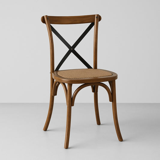 Silla Aurora Madera Ratán Cafe Vintage