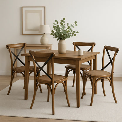 Silla Aurora Madera Ratán Cafe Vintage