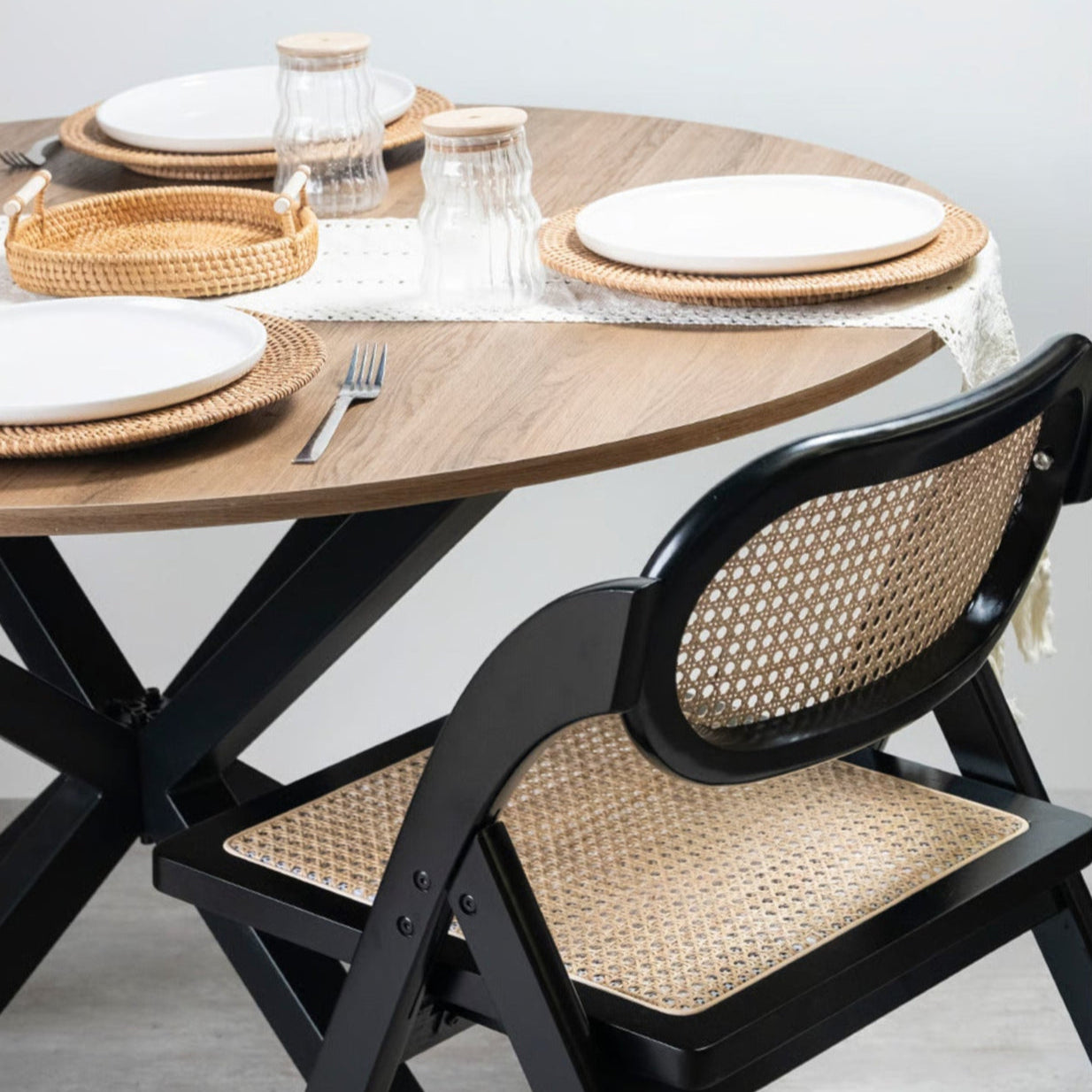 Agustina Rattan and Wood Chair