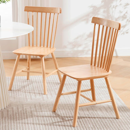 Pack of 2 Estela Windsor Chairs in Natural Wood
